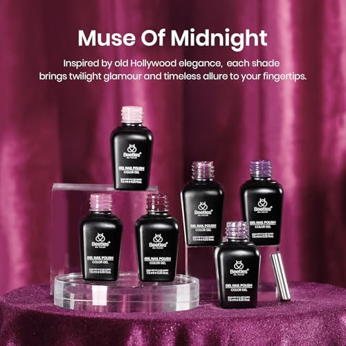 Beetles Purple Gel Nail Polish Set, 6 Colors Muse of Midnight Gel - color: A-Mixed Finishes | Muse Of Midnight