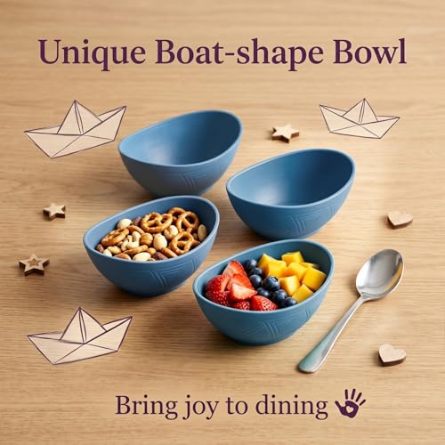 Snack Bowls Set of 6, Unbreakable Wheat Straw Bowls 10oz - Blue - color: Blue, size: 10 oz (6 PCS)