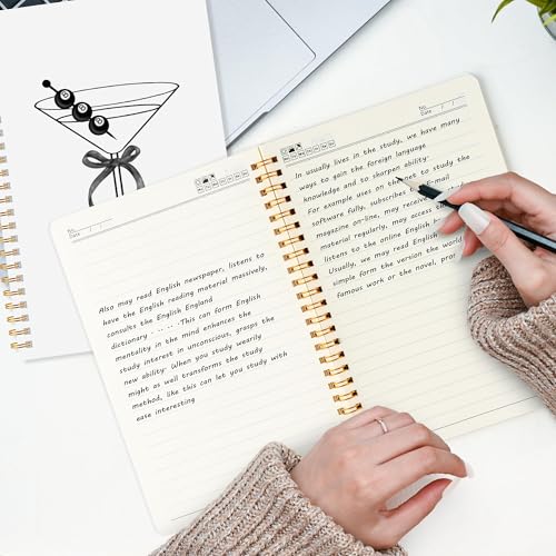 CNhoqc Black Bow Spiral Notebook, 8 Pcs A5 Aesthetics Watercolor Coquette - color: 8-Pcs Black Bow