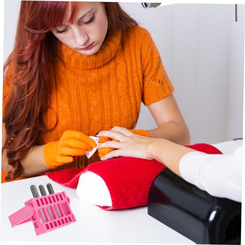 Beaupretty Nail Grinding Head Holder Manicure Grinding Tool Box with 16 Slots Portable Nail Drill Holder Organizer Case for Drill Heads Art Tools Storage Home Salon Use