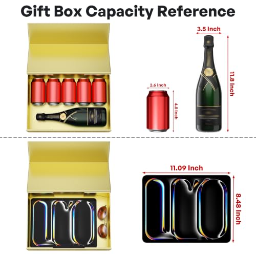 RYDDOY Gold Gift Box, 13.8x9.5x4.3'' Large Gift Boxes with Lids - color: Gold, size: 13.8 x 9.5 x 4.3 Inch