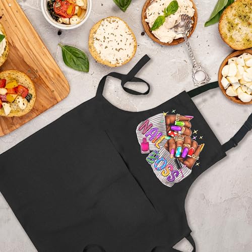 Nail Tech Aprons for Women with Pockets, Gifts for Nail Techs Technicians Artists Manicurists, Peace Love Nails - color: 3 Nail Tech Apron
