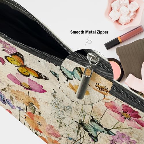 Floral Butterfly Makeup Bag, Butterfly Gifts Cosmetic Bags Travel Pouch - color: Multicolor 0152