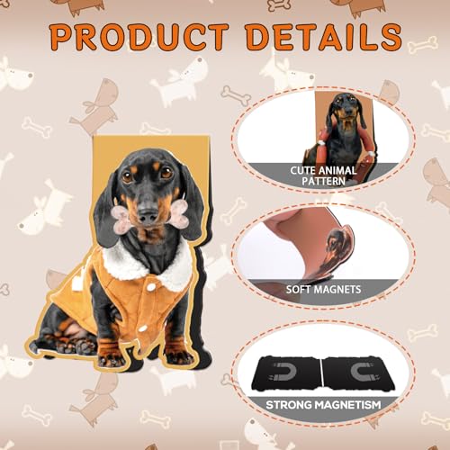 Wxiben Dachshund Magnetic Bookmark Gifts - 8 Pcs Sausage Pet Dogs Magnetic Bookmarks Dog Book Mark Magnets Page Marker Clip Gift for Dachshund Lovers Students Teacher School Reading Book Marks - style: Dachshund