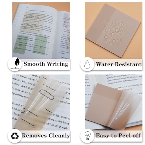 YOUDEFUL Clear Sticky Notes,Transparent Sticky Notes in 3 Sizes - size: Square Orange