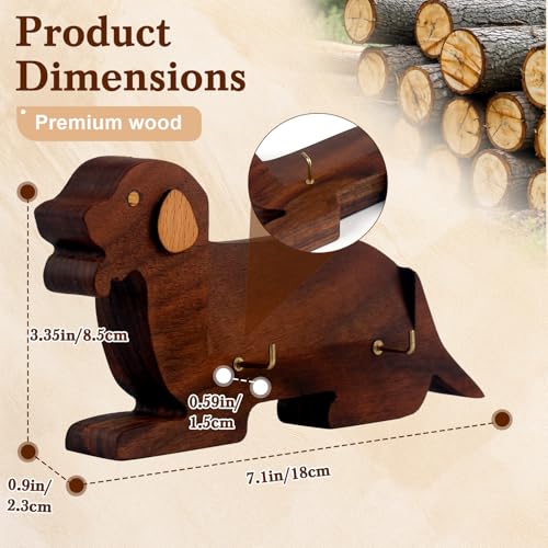 Wood Dog Shape Business Card Holder for Desk,Wooden Name Card Holder - color: Walnut Dog Shape