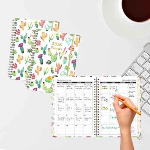 Planner 2026, Jan 2026-Dec 2026 Monthly & Weekly Calendar Planner,A5 Size - color: Green