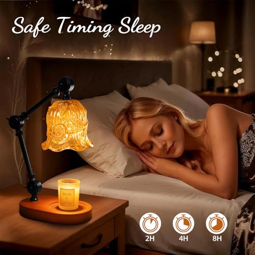 Candle Warmer Lamp Dimmable Wax Melting Warmer Adjustable Height - color: Amber1