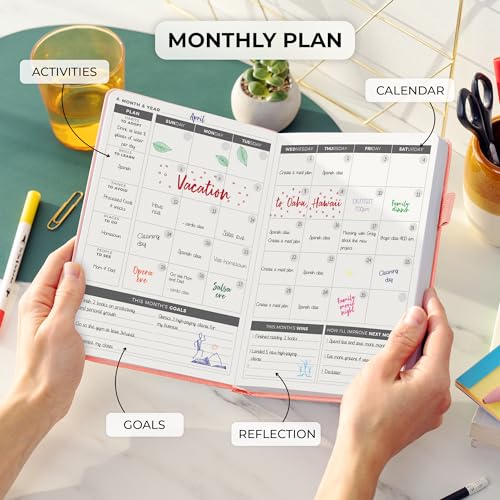 Clever Fox Daily Planner, Undated Professional & College Day, Peach Pink - color: Peach Pink (Undated)