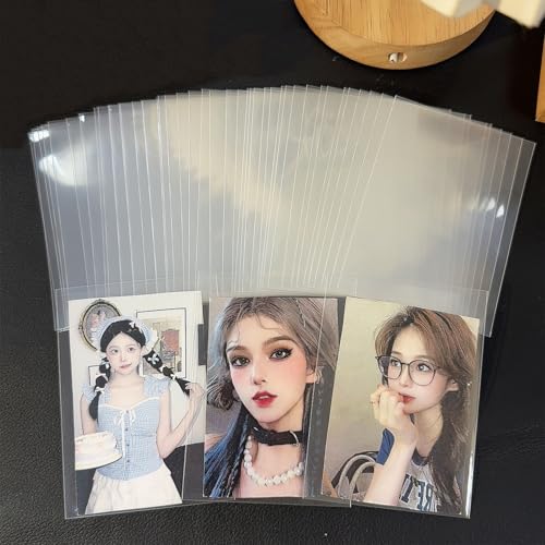 50Pcs/Pack Transparent Ultra Thin Covers Card Film Protector Photocard Popcorn Waterproof DIY Korean Idol Cards Sleeves (64x88mm) - color: 64x88