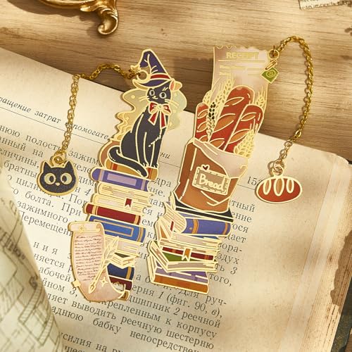 4 PCS Vintage Metal Bookmark, Hand-Drawn Book Marks for Reading Women, Book Lovers Gifts for Teachers Writer - style: Artistic Bookmarks