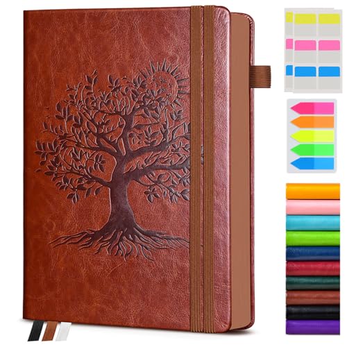PAIBAS Lined Journal Notebook with 300 Page Numbered Pages, Vintage Leather - color: Brown, size: A5 (5.8in x 8.3in)