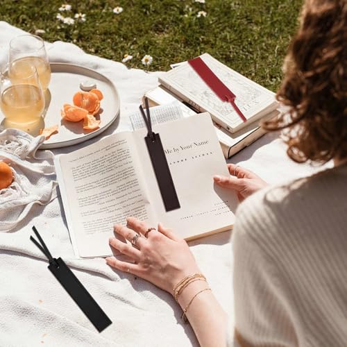 7 Pcs Leather Bookmarks, Classic Handmade Stitched Bookmark for Men - size: 7 Pcs