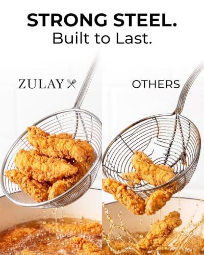 Zulay Kitchen Stainless Steel Skimmer Strainer Ladle - size: Skimmer Strainer