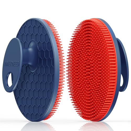 INNERNEED Magnetic Silicone Body Scrubber, Hygienic Shower Brush, Red - color: Red