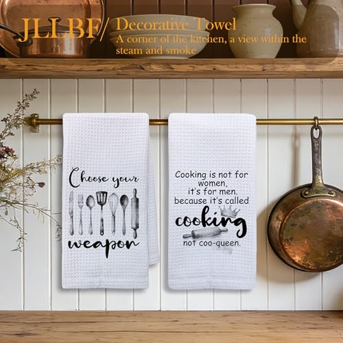 Funny Cooking Kitchen Towels Decorative, Cooking Lover Gifts, Chef Gifts for Men Hand Tea Towels for Kitchen Dining Room Restaurant Decor, 16x24 Inch Set of 2 - color: Cooking