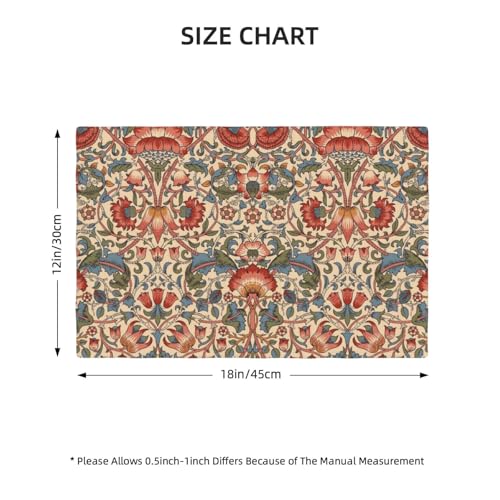 Retro Rustic Art Exotic Ethnic Placemats Set of 4 Lotus Floral Table Mats