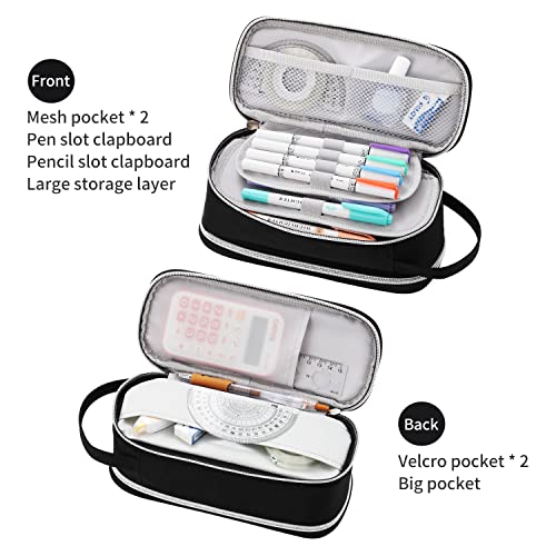 Dugio Large Pencil Case Organizer Big Pencil Pouch for Boys Kids Black - color: B-Black