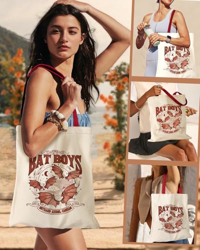 Miss Adola Cute Aesthetic Canvas Tote Bag for Women - color: Bat Boys