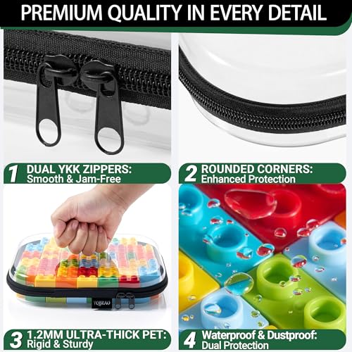 YQBRAO Clear Hard Shell Zipper Cases, 4 Small Cable Organizers, Black - color: Black, size: 4 Pack(S)
