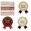 LELE LIFE 900 Handmade Stickers, 3 Styles, 300pcs Each, 2.8x3.5cm/1.1x1.4in, Paper, Rectangular, Perfect for Baked Goods Packaging