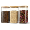 D2scrma 50oz/1.6Qt/1500ml Square Glass Storage Containers with Lids 3-Pack - size: 50oz*3