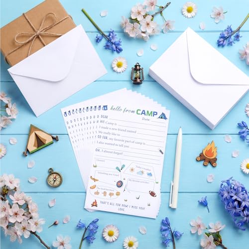 80 Pcs Camp Stationery Paper Envelopes,Cute Blue Boys Style - style: Cute Blue Boys Style