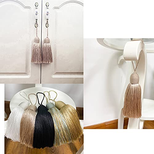 2Pcs Key Tassel with Loop DIY Handmade Craft Accessories,Khaki - color: Khaki