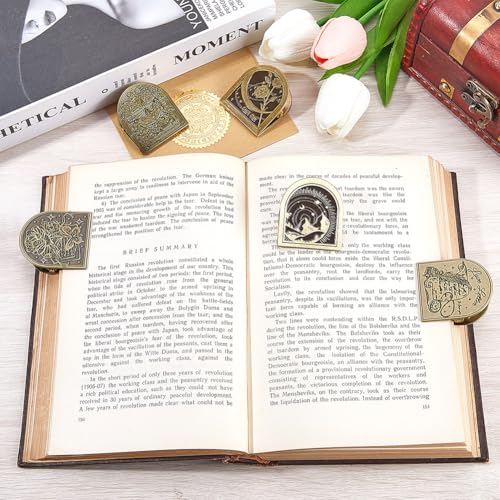 CRASPIRE Travelers Metal Book Clip Journal Clips Forest Vintage Antique Bronze Alloy Bill Binder Decorative Binder Page Holder for TN Travelers Art Journaling Reading Decoration Accessories - style: Forest