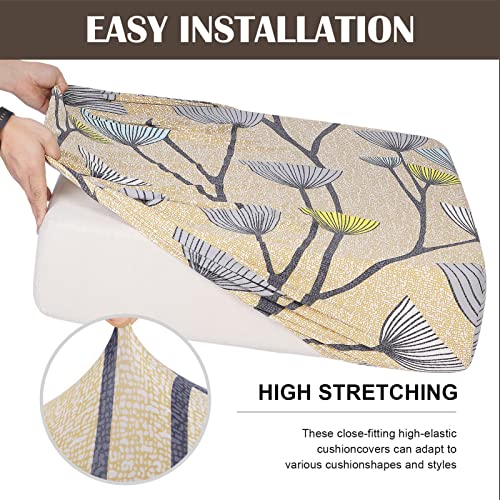 SearchI Stretch Printed Sofa Couch Cushion Covers Replacement Chair Cushion Slipcovers Sofa Seat Cover Furniture Protector Sofa Slipcover Soft with Elastic Bottom(Medium, Dandelion Pattern) - color: Dandelion Pattern, size: Medium