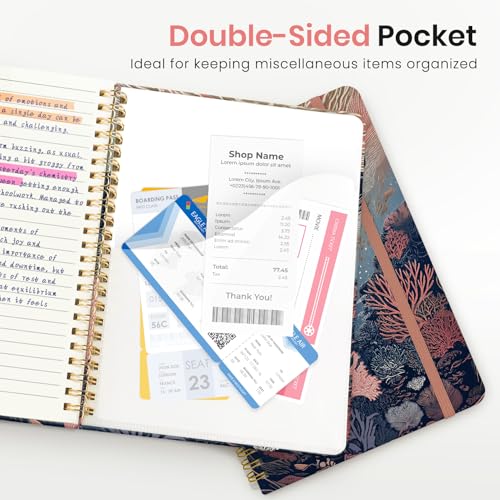 ZOTIA Lined Spiral Journal Notebook for Women, A5 College Ruled Journals for Writing, Hardcover Notebooks for Work, Note Taking and Office School Supplies, 140 Pages - Duskwave Reef - color: Z-Duskwave Reef