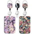 2 Pack Flowers ID Badge Holder with Clip Badge Reels - color: 2 Pack-flowers 8