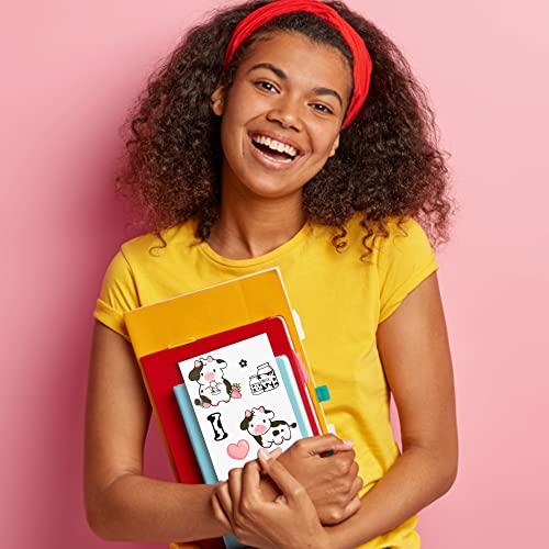 Xqumoi I Just Really Like Cow Sticky Notes Set, 550 Sheets, Cute Pink Cow Shaped Self-Stick Notes Pads Barnyard Farm Animal Divider Tabs Bundle Writing Memo Pads Back to School Office Supplies - color: 1pack-cow