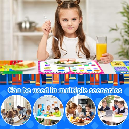 Educational Preschool Placemats Set of 6 Kid Plastic Table Mat 17×13×0.04in - style: Educational Preschool
