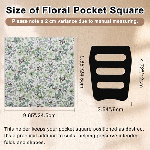 Cotton Floral Handkerchiefs for Men Wedding Evening Daily Work Prom - color: Green,grey,white
