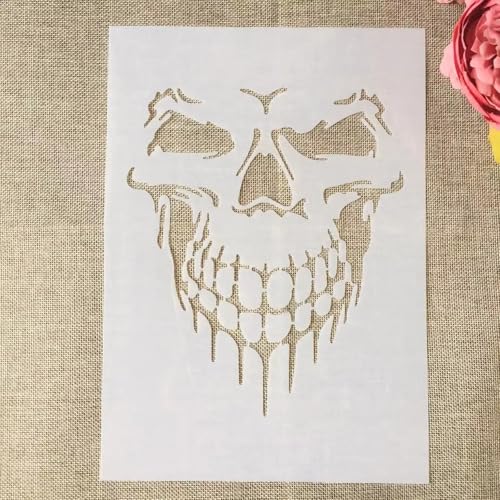 TIAMECH A4 Reusable Halloween Horror Skull Stencil for Painting - style: Halloween Horror Skull