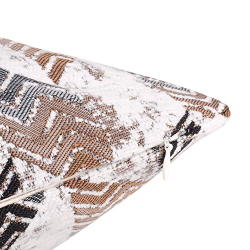 Yeiotsy Pack of 2 Nordic Style Decorative Throw Pillow Covers for Sofa Bed Card Chair Geometric Cushion Cases Jacquard Chenille (Coffee Rhombus, 18 X 18 Inches) - color: Coffee Rhombus