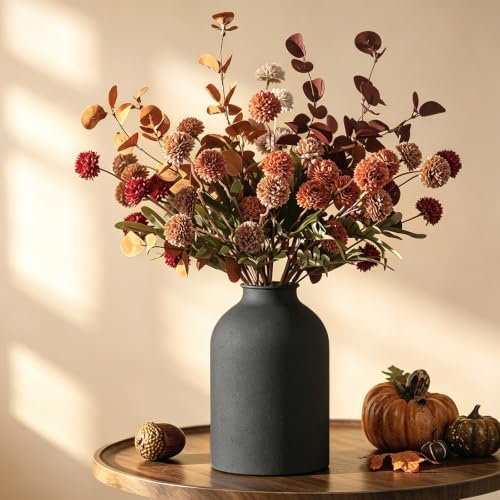 BLOSMON Fall Brown Flowers for Centerpieces, Dining Room Table Decoration - color: Coffee Brown