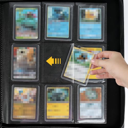 Toploader Binder, Holds 324 Toploaders, 9 Pocket Top Loader Binders with Sleeves for 3 x 4'' Toploaders, Double-Sided Pocket Top Loader Storage Binder, Trading Card Binder - Diamond Lake Blue - color: Diamond Lake Blue