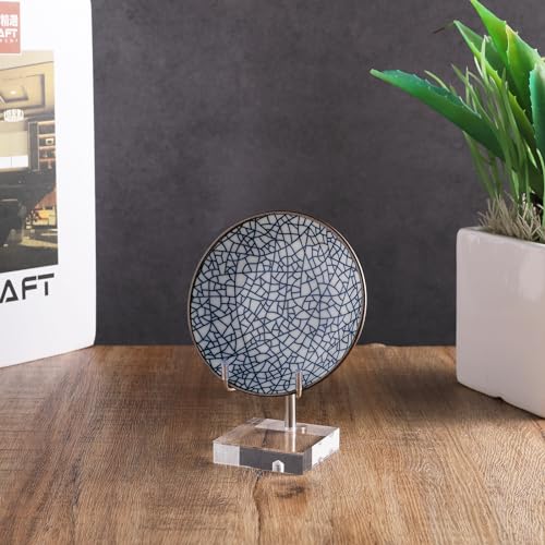 Acrylic Plate Stand for Display, Small Adjustable Metal Arms Easel Display - color: silver, size: S