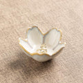 Floral Vanity Tray, Ceramic Jewelry Dish for Rings - color: grey