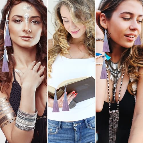 50Pcs 5 Inch Bulk Bookmark Tassel Kit for Graduation, Keychain(Blue Purple) - color: Blue&purple