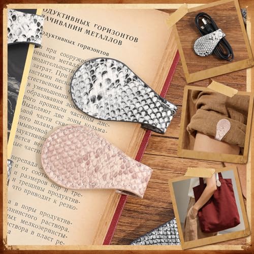 3PCS Vintage Magnetic Leather Bookmark, Leather Magnetic Bookmarks for Women, Magnetic PU Bookmarks Clip Book Accessories, Snakeskin Pattern - style: Snakeskin