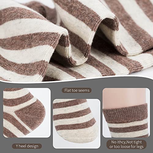 MAGIARTE Womens Mini Crew Cotton Socks,6 Pairs - color: Color#01-stripe