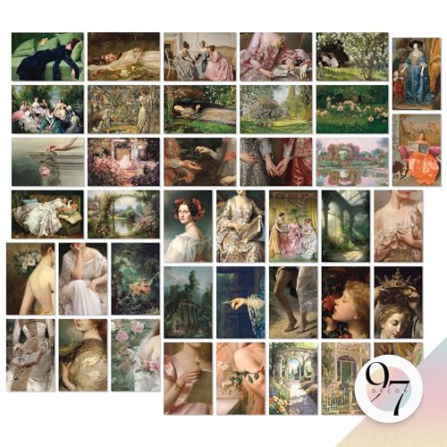 97 Decor Victorian Wall Collage Kit, 40 Vintage Mini Prints, 4x6 - color: Victorian 40x4x6, size: unframed