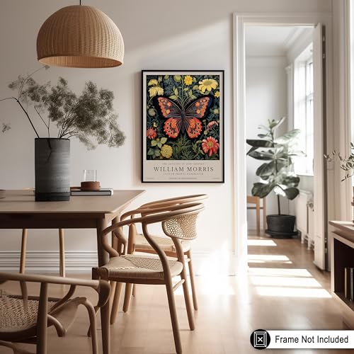 Poster Master William Morris Poster - Butterfly Print - Flower Art - Botanical Art - Exhibition Print - Textile Pattern Design - Floral Illustration - Living Room or Farmhouse Wall Decor - 11x14 UNFRAMED Wall Decor - color: Style-10, size: 11"L x 14"W