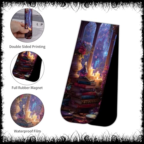 30 Pcs Dark Academia Magnetic Bookmarks, Romantasy Gothic Book Mark Clips, Horror Magnet Book Markers for Reading Women, Bookish Gifts for Book Lovers Halloween School Office Supplies - style: Dark Academia 02