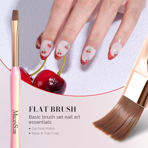 MelodySusie 3Pcs Nail Art Clean Up Brushes - color: Pink(Flat/Oval/Angled)