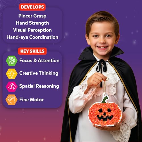 Skillmatics Poke-in Art – Halloween Decor, DIY Wood Craft Kit for Kids - style: Halloween Decor