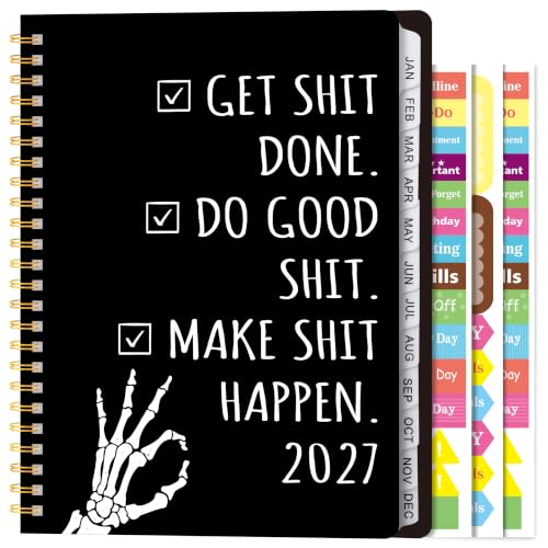 Xqumoi 2027 A5 Planner Skeleton Hand Sweary Weekly and Monthly Planner Gift - color: Skeleton Hand 2027, size: A5